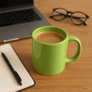 Custom Green ceramic coffee mug