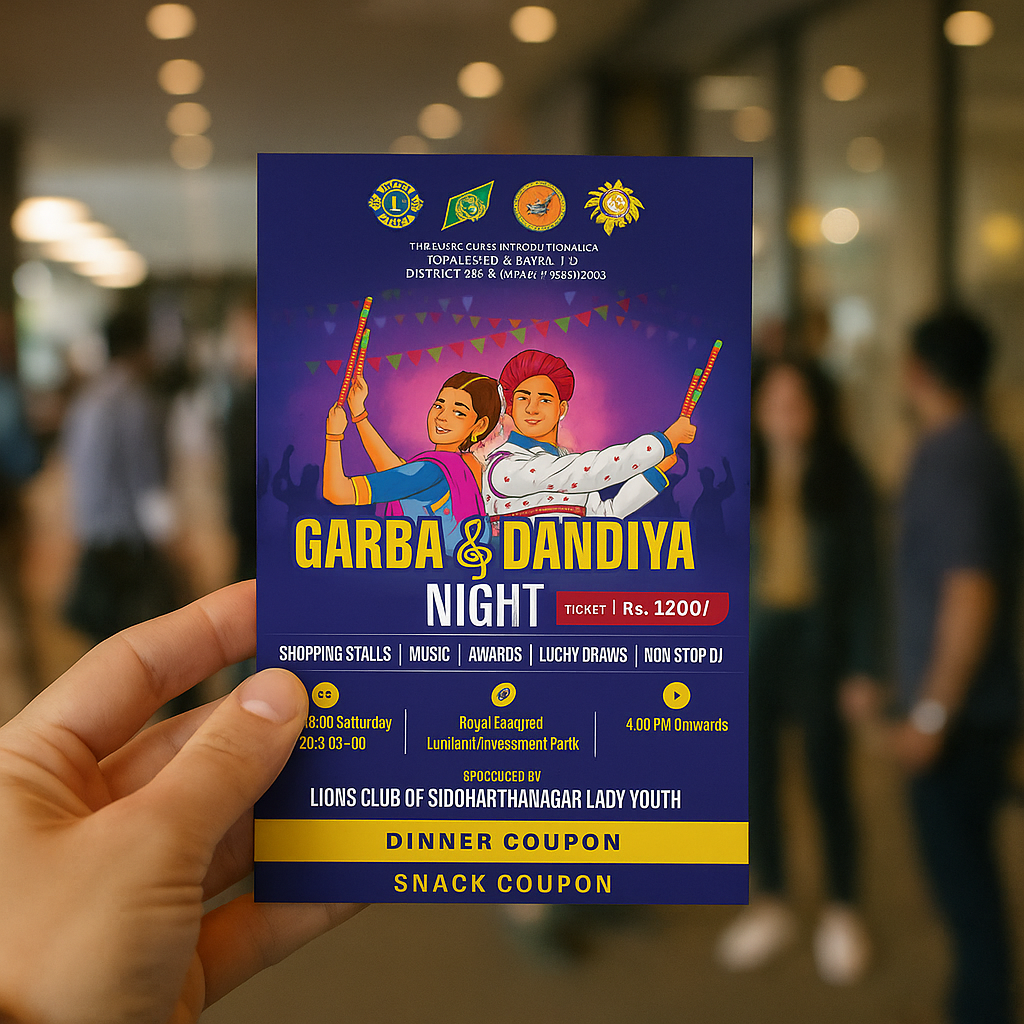 Navratri Flyer for Garba and Dandiya Night Promotion