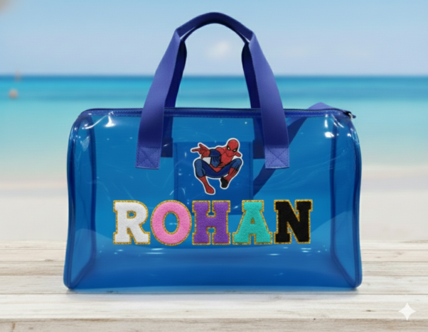 Personalized Jelly Duffle Bag - Blue