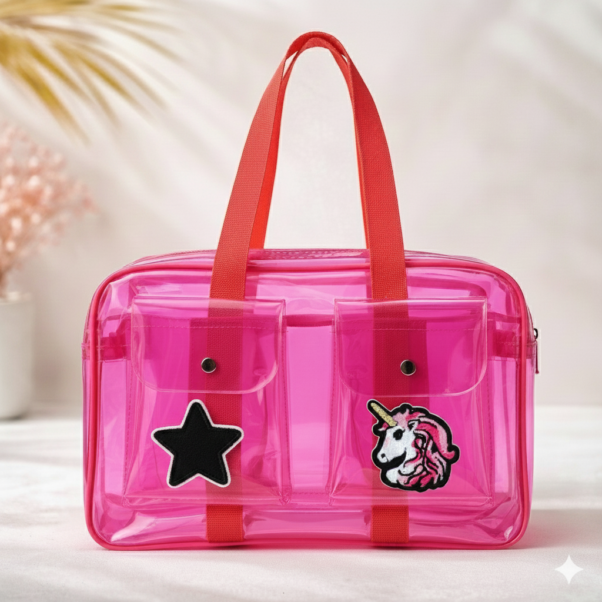 Personalized Jelly Duffle Bag with Pockets