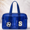 Personalized Jelly Duffle Bag with Pockets - Blue