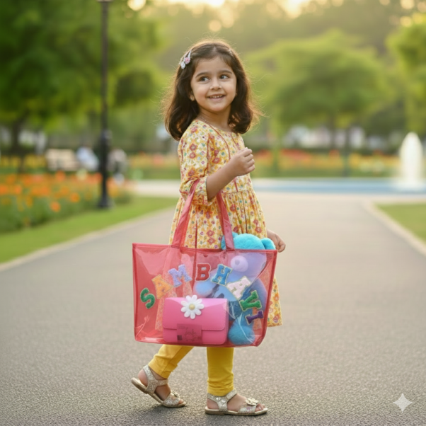 Personalized Jelly Tote Bag with Chenille Patches