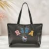 Personalized Jelly Tote Bag with Chenille Patches- Black