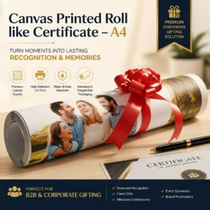 A4 Canvas Print Corporate Certificate | Textured Canvas Finish | PrintItNice