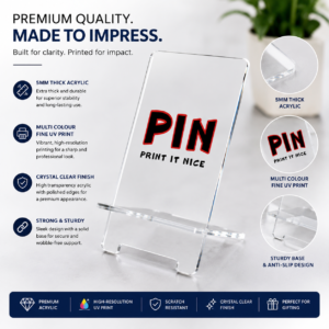 Acrylic Mobile Stand Corporate Logo | Translucent Acrylic, Premium Finish | PrintItNice