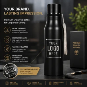 Laser Engraved Bottle Corporate Gift | Permanent Scratch-Resistant Mark | PrintItNice