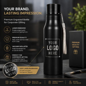 Laser Engraved Bottle Corporate Gift | Permanent Scratch-Resistant Mark | PrintItNice