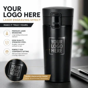 Black Vacuum Tumbler Mug Corporate Gift | Mug-Shaped Vacuum Design | PrintItNice