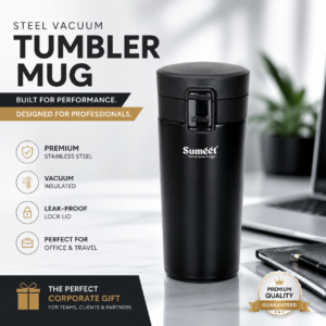 Black Vacuum Tumbler Mug Corporate Gift | Mug-Shaped Vacuum Design | PrintItNice
