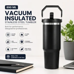 890ml Black Tumbler Corporate Gift | Mid-Size 890ml Format | PrintItNice