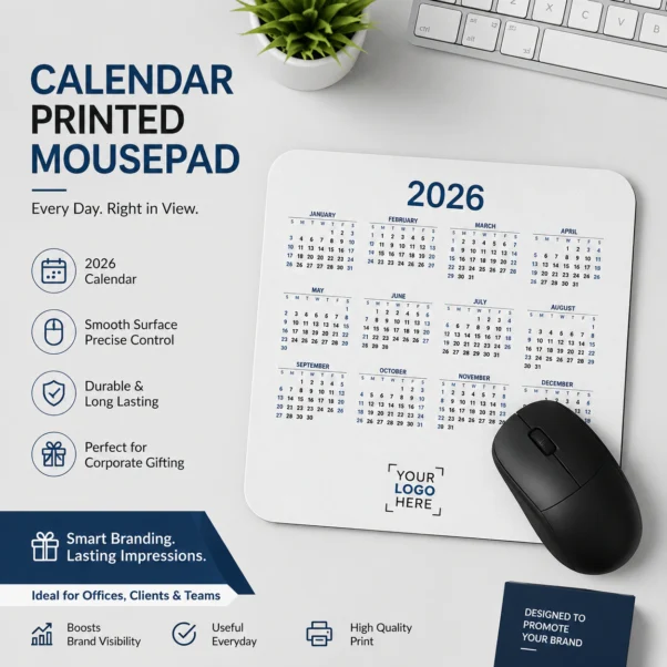 Calendar Printed Mousepad Corporate | Full-Year Calendar Printed Surface | PrintItNice