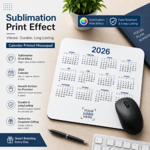 Calendar Printed Mousepad Corporate | Full-Year Calendar Printed Surface | PrintItNice