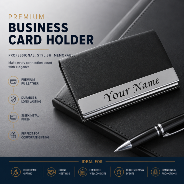 Business Card Holder Corporate Gift | Matched Desk Accessory Set | PrintItNice