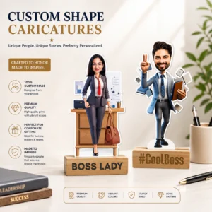Caricature Gift for Boss Corporate | 100% Hand-Drawn Art | PrintItNice