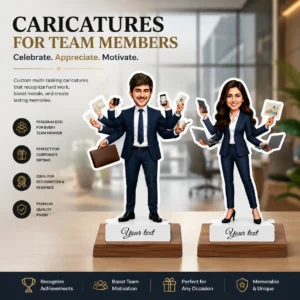 Caricature Gift for Team Members | Custom Print Caricature | PrintItNice