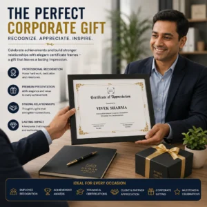 Certificate Frame A4 Corporate | Ready-to-Display Wall Frame | PrintItNice