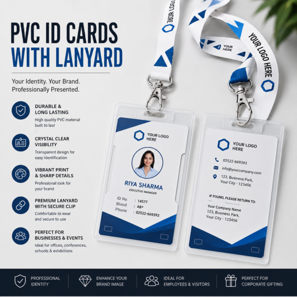 Employee ID Card Lanyard PVC | Durable PVC With Lanyard | PrintItNice