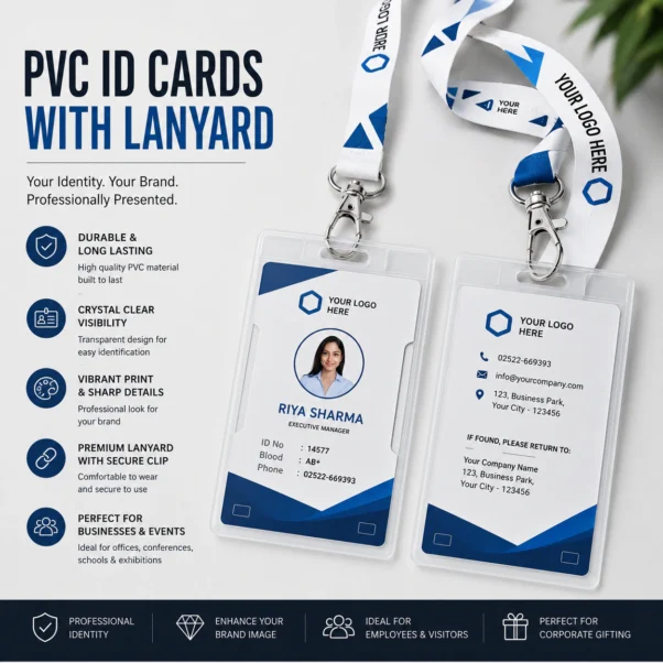 Employee ID Card Lanyard PVC | Durable PVC With Lanyard | PrintItNice