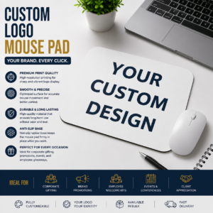 Custom Logo Mouse Pad Corporate | Non-Slip Edge-to-Edge Print | PrintItNice