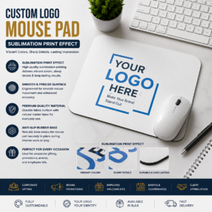 Custom Logo Mouse Pad Corporate | Non-Slip Edge-to-Edge Print | PrintItNice
