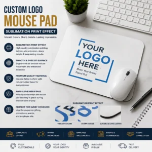 Custom Logo Mouse Pad Corporate | Non-Slip Edge-to-Edge Print | PrintItNice
