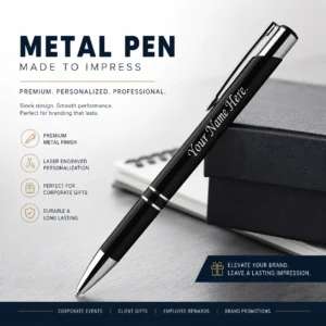 Corporate Metal Pen Custom Logo | Metal Body, Laser-Engraved Finish | PrintItNice