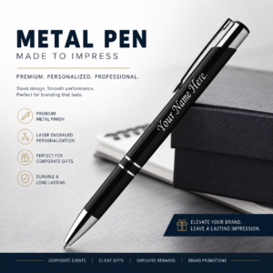 Corporate Metal Pen Custom Logo | Metal Body, Laser-Engraved Finish | PrintItNice