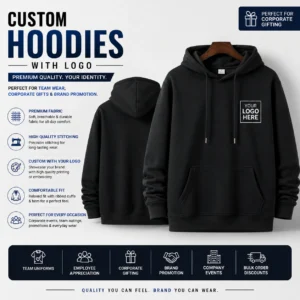 Custom Hoodie Corporate Multi Color Print | 320 GSM Cotton Blend, French Terry | PrintItNice