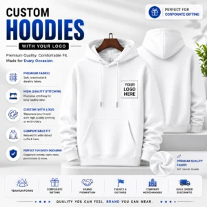Custom Hoodie Corporate Multi Color Print | 320 GSM Cotton Blend, French Terry | PrintItNice