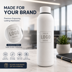 Matte White Steel Bottle Corporate Gift | Bright White Matte Coat | PrintItNice