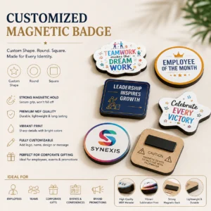 Custom Magnetic Badge MDF Corporate | No-Pinhole Magnetic Back | PrintItNice