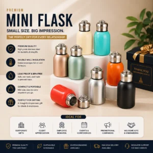 Corporate Mini Flask Custom Logo | Compact Stainless Steel Build | PrintItNice