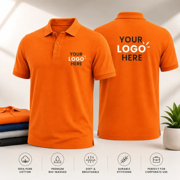 Custom Polo T-shirt Corporate | 220-280 GSM Bio-Washed Cotton | PrintItNice