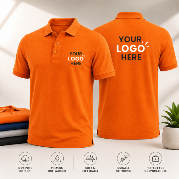 Custom Polo T-shirt Corporate | 220-280 GSM Bio-Washed Cotton | PrintItNice