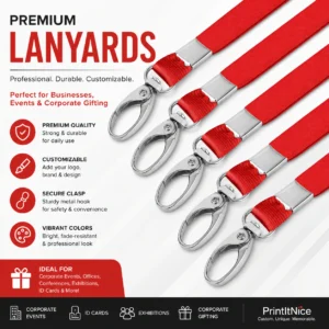 Custom Printed Lanyards Corporate | Repeated Logo Along Strap | PrintItNice