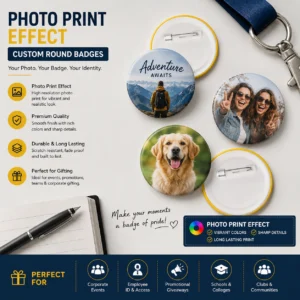Custom Round Badges Corporate | Standard Round Format, Full-Colour Print | PrintItNice