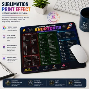 Keyboard Shortcut Mousepad | Printed Software Shortcut Reference | PrintItNice