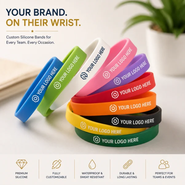 Silicon Wristbands Corporate Event | Reusable, Solid-Colour Silicone Build | PrintItNice