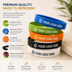 Silicon Wristbands Corporate Event | Reusable, Solid-Colour Silicone Build | PrintItNice