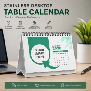 Corporate Desktop Table Calendar | Flip-Stand Card Stock Build | PrintItNice