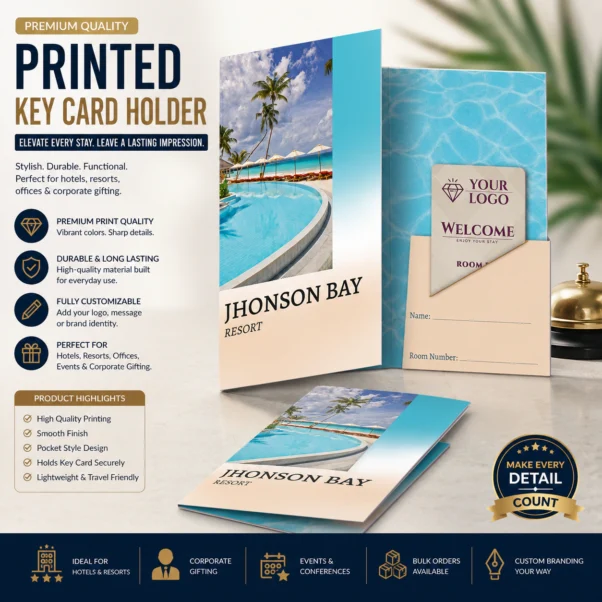 Custom Key Card Holder Corporate | Standard CR80 Compatibility | PrintItNice