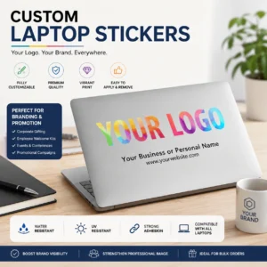 Custom Laptop Stickers Corporate | Die-Cut Waterproof Vinyl | PrintItNice