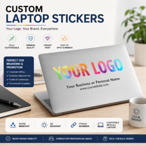 Custom Laptop Stickers Corporate | Die-Cut Waterproof Vinyl | PrintItNice