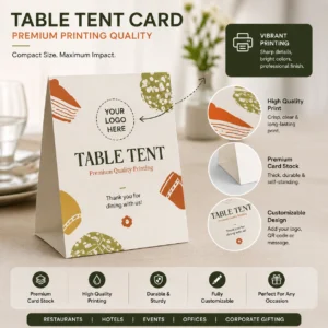 Table Tent Cards Printing Corporate | Self-Standing Fold Design | PrintItNice