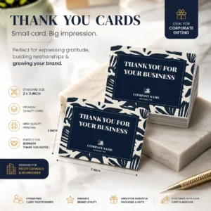 Thank You Cards Printing Corporate | Compact 2×3 Inch Format | PrintItNice
