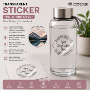 Transparent Sticker Printing India | Genuinely Transparent Film | PrintItNice