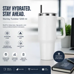 1200ml White Tumbler Corporate Gift | Oversized 1200ml Capacity | PrintItNice