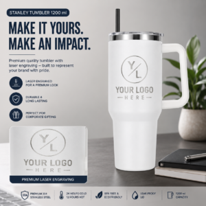 1200ml White Tumbler Corporate Gift | Oversized 1200ml Capacity | PrintItNice