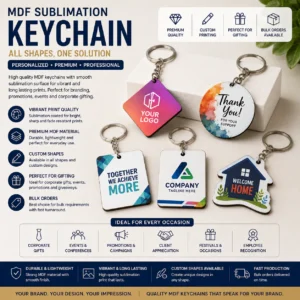 MDF Keychain Custom Shape | Any Custom Shape, Full-Colour Print | PrintItNice