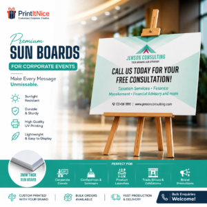 Sunboard Printing Corporate Events | Lightweight 5mm Rigid Board | PrintItNice